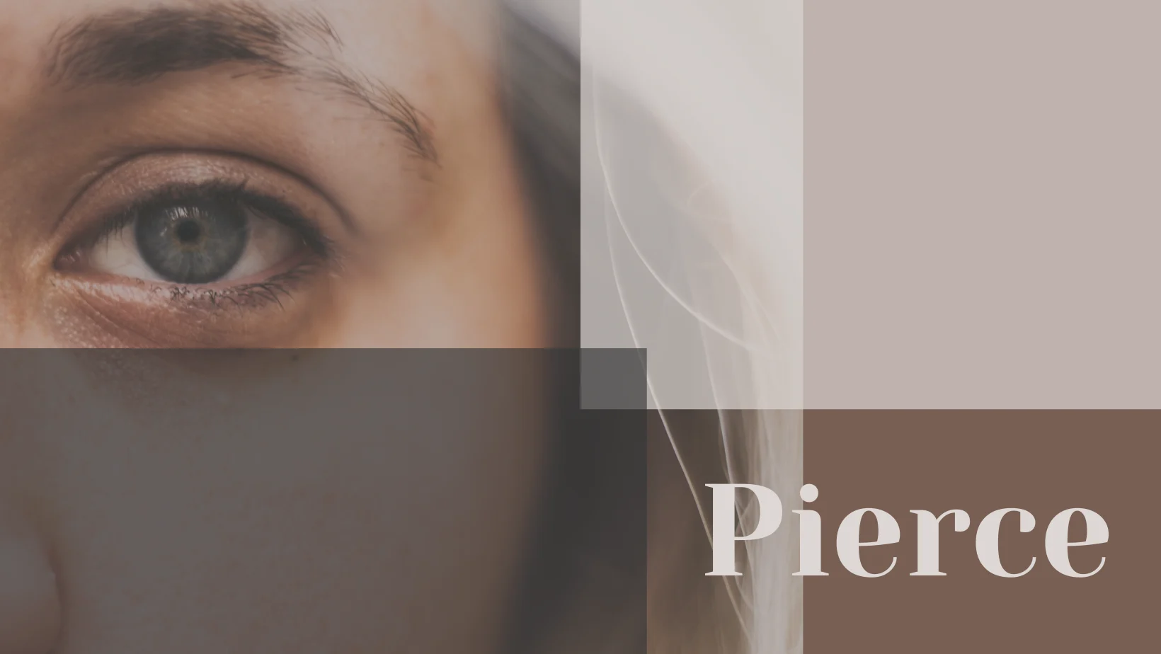 Pierce artwork showing a close-up of a woman's eye